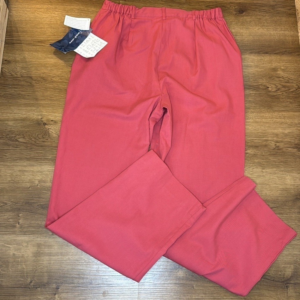 Susan Graver Style QVC Women’s Medium Wide Leg High Rise Coral Pink Pants - Picture 2 of 6